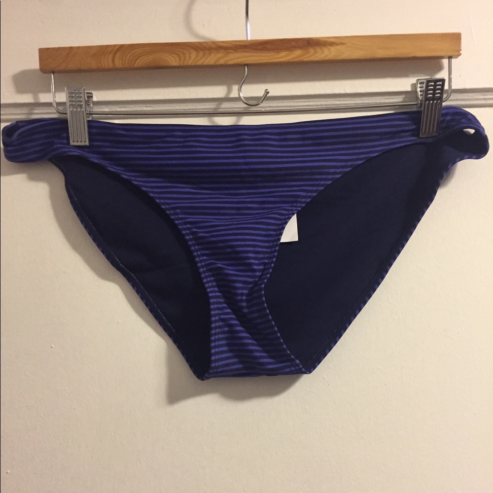 H&M Blue Black Striped Bikini Bottom Swimsuit